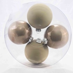 Palline in vetro 4  PZ - 12  Cm / Tortora