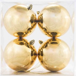 Palline in plastica 4 PZ - 10 Cm / Oro