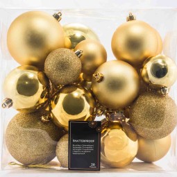 Palline in vetro varie  26PZ - 8  Cm D max  / Oro