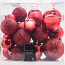 Palline in vetro 26  PZ - 8  Cm D max / Rosso