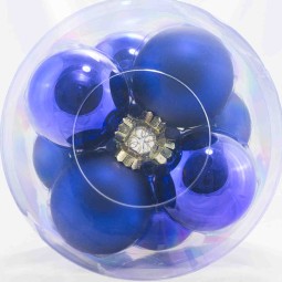 Palline in vetro 12  PZ - 10  Cm / Blu scuro