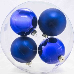 Palline in vetro 4  PZ - 12  Cm / Blu