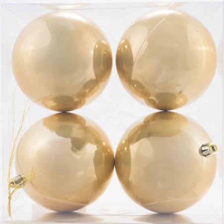 Palline in vetro 4PZ - 10 Cm / Beige