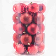 Palline in vetro assortite  34  PZ - 8 CM  / Blu