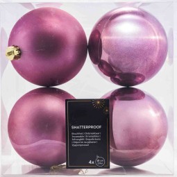 Palline in vetro 4  PZ - 10  Cm / Rosa vintage