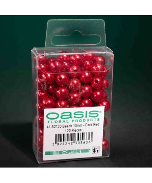 Perle sintetiche con foro 10 Mm - Rosso