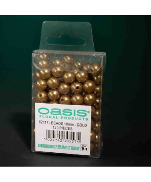 Perle sintetiche con foro 10 Mm - Oro