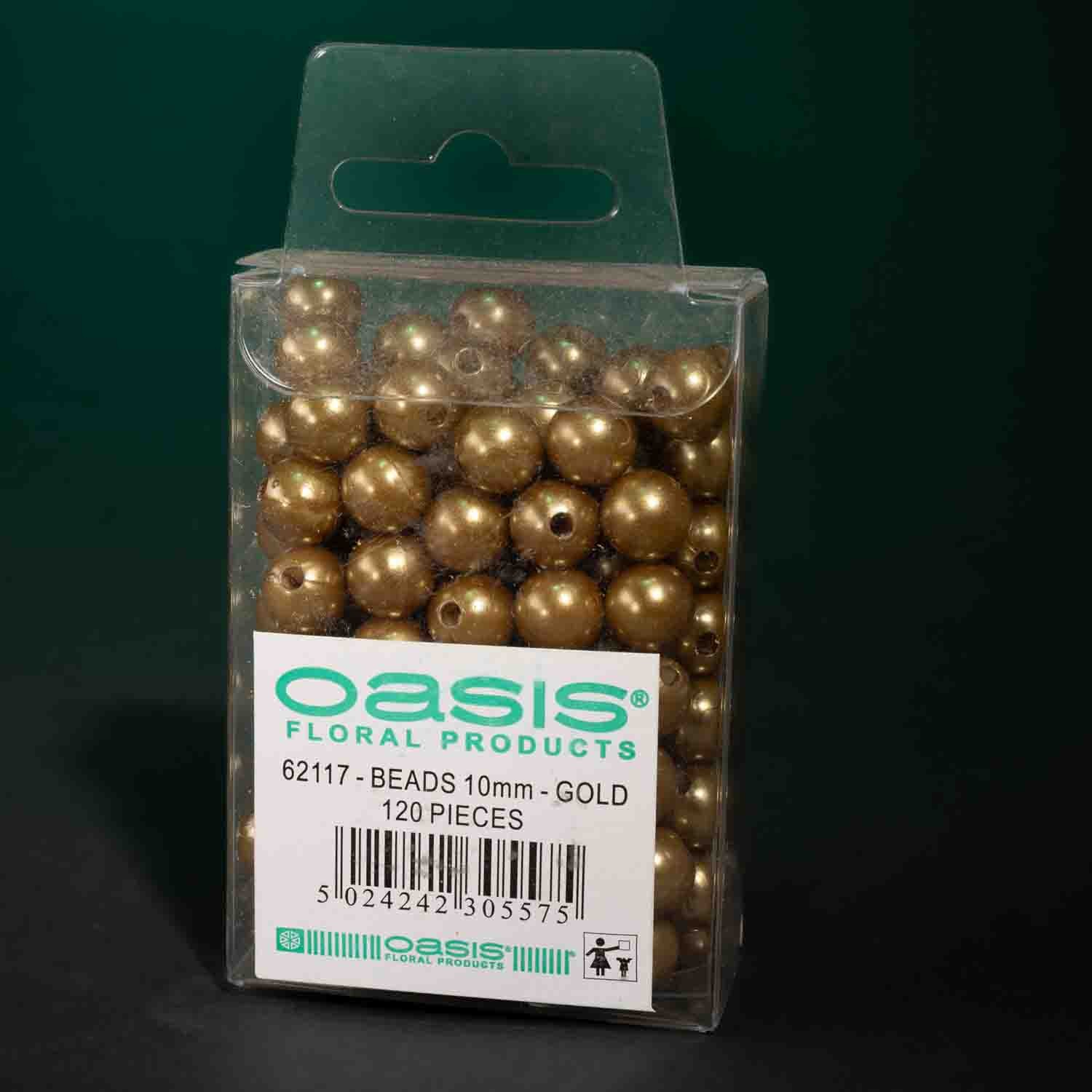 Perle sintetiche con foro 10 Mm - Oro