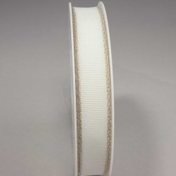 Nastro con bordo in "Lino" - 15 Mm x 20 M / Bianco