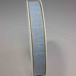 Nastro con bordo in "Lino" - 15 Mm x 20 M / Azzurro