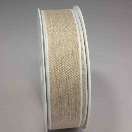 Nastro "Lino" - 25 Mm x 20 M / Bianco