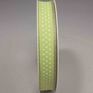Nastro "Lino" a pois - 15 Mm x 20 M / Verde