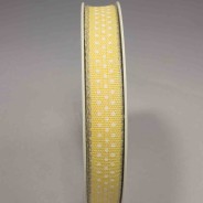 Nastro "Lino" a pois - 15 Mm x 20 M / Giallo