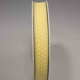 Nastro "Lino" a pois - 15 Mm x 20 M / Giallo