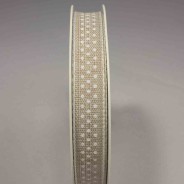 Nastro "Lino" a pois - 15 Mm x 20 M / Naturale