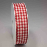 Nastro "Cotone" quadretti - 25 Mm x 25 M / Rosso