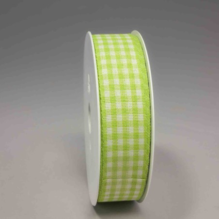 Nastro "Cotone" quadretti - 25 Mm x 25 M / Verde