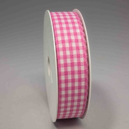 Nastro "Cotone" quadretti - 25 Mm x 25 M / Fucsia