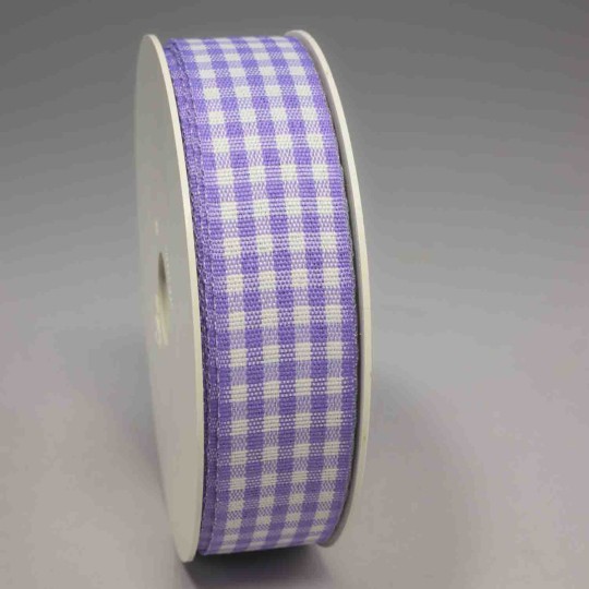 Nastro "Cotone" quadretti - 25 Mm x 25 M / Viola