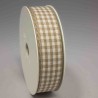 Nastro "Cotone" quadretti - 25 Mm x 25 M / Beige