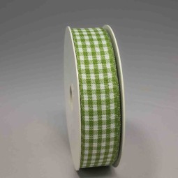 Nastro "Cotone" quadretti - 25 Mm x 25 M / Verde muschio