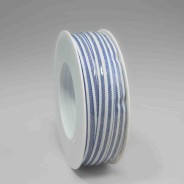 Nastro "Cotone" a righe - 10 Mm x 35 M / Blu