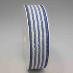 Nastro "Cotone" a righe - 24 Mm x 25 M / Blu