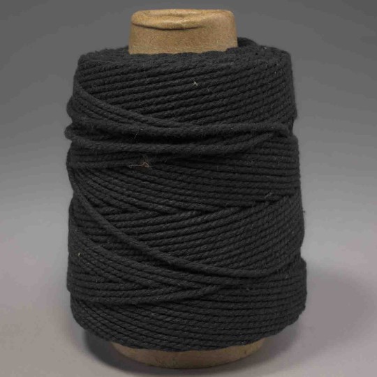 Cordino in Cotone - 4 Mm x 100 M / Nero