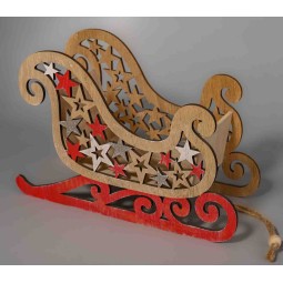 Slitta decorativa in legno intagliato - 30x20 Cm