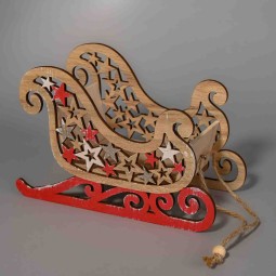 Slitta decorativa in legno intagliato - 23x15 Cm