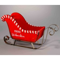 Slitta in legno - 26x9,5x18 Cm / Rosso