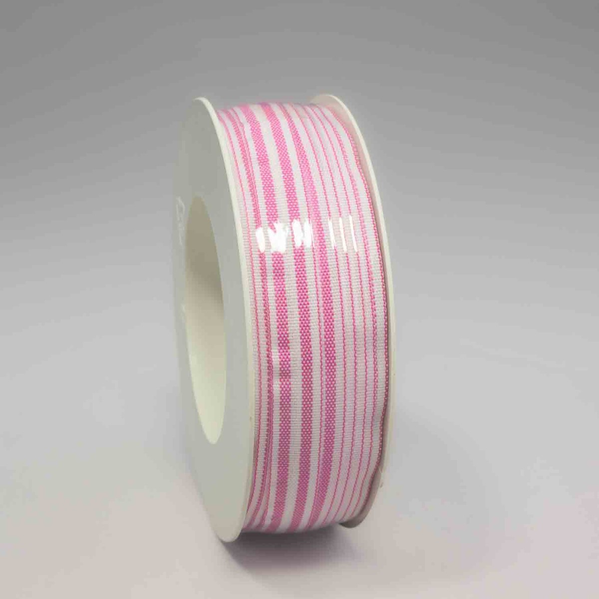 Nastro "Cotone" a righe - 10 Mm x 35 M / Rosa acceso
