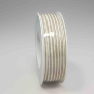 Nastro "Cotone" a righe - 10 Mm x 35 M / Beige