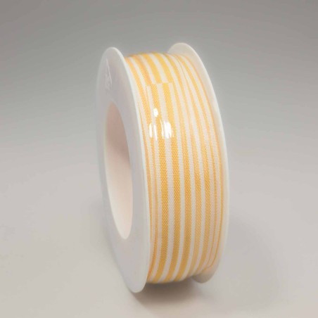 Nastro "Cotone" a righe - 10 Mm x 35 M / Giallo