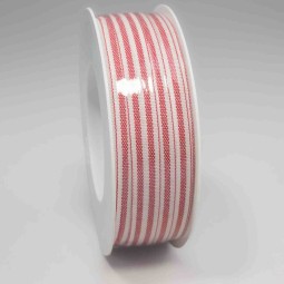 Nastro "Cotone" a righe - 10 Mm x 35 M / Rosso