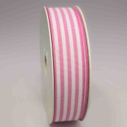 Nastro "Cotone" a righe - 24 Mm x 25 M / Rosa acceso