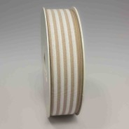 Nastro "Cotone" a righe - 24 Mm x 25 M / Beige