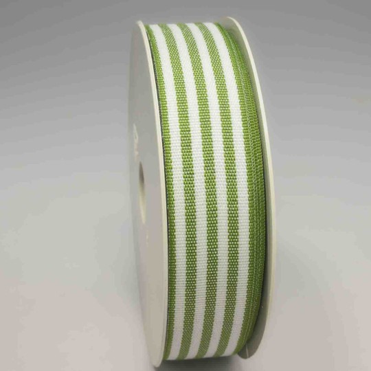 Nastro "Cotone" a righe - 24 Mm x 25 M / Verde