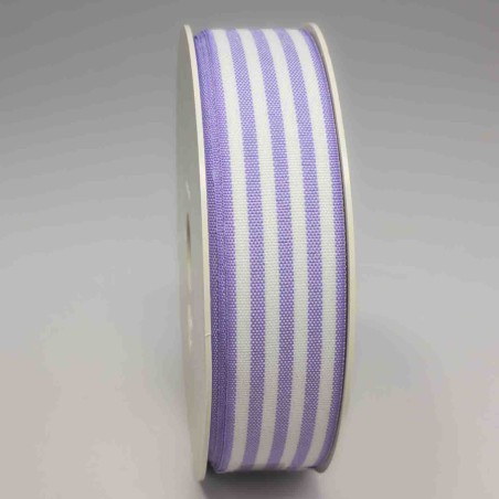 Nastro "Cotone" a righe - 24 Mm x 25 M / Lavanda