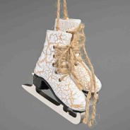 Pattini in legno MDF da appendere - 8,5x5x10 Cm / Bianco