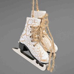 Pattini in legno MDF da appendere - 8,5x5x10 Cm / Bianco