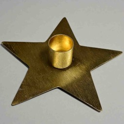 Portacandela a forma di stella - 12x3 Cm / Oro