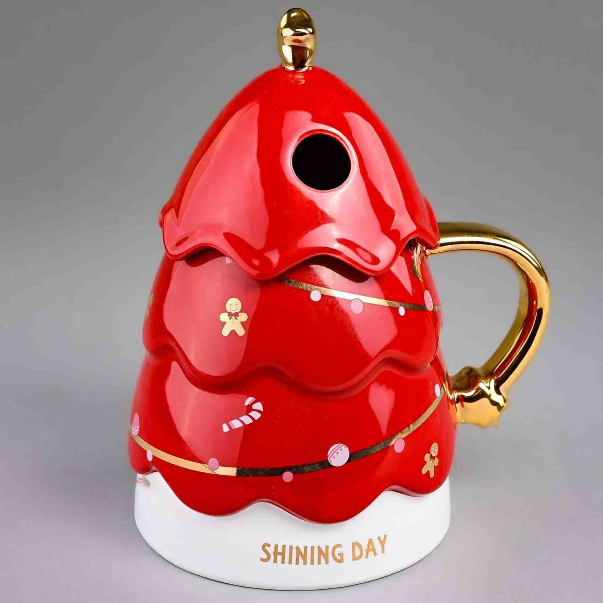 Tazza a forma di Alberello - 10x16 Cm / Rosso