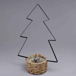 Cesto con Abete - 13x27 Cm / Nero