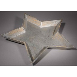 Base a forma di stella in MDF argento - 2 Misure - 41,5x41,5x4