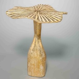 Fungo in legno -  19,5x18x27 Cm / Oro