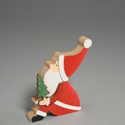 Babbo Natale in legno - 10x7 Cm / Rosso