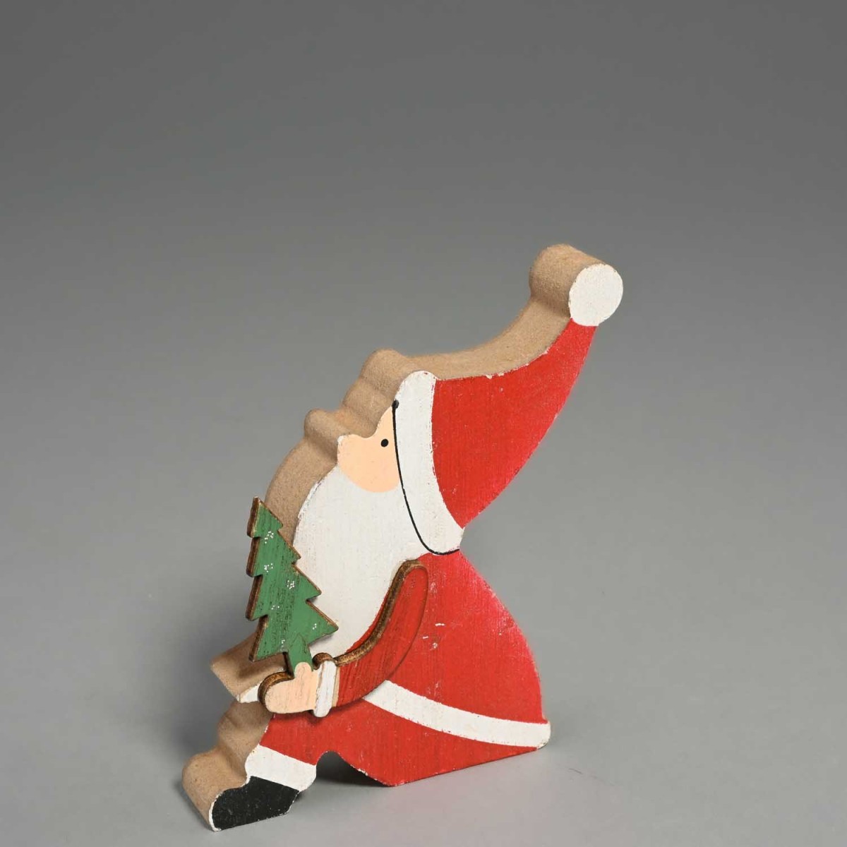 Babbo Natale in legno - 10x7 Cm / Rosso