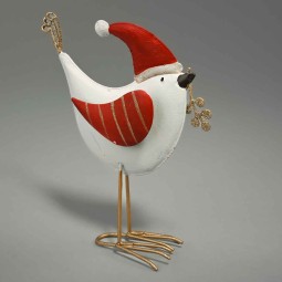 Uccellino in metallo - 15x6x17 Cm / Assortito