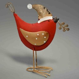 Uccellino in metallo - 15x6x17 Cm / Assortito